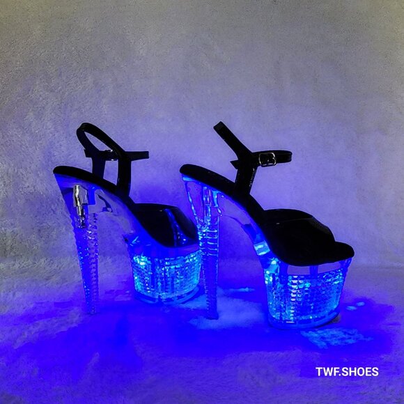 Multiple Function Led Lighted Flash dance Special Textured Platform 7" Heels - Picture 6 of 12